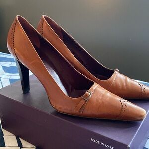 Ralph Lauren Luggage Calf Heels